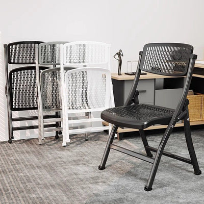 Modern Minimalist Rectangular PP Carbon Steel Desk Chair Backrest Armless For Home Office