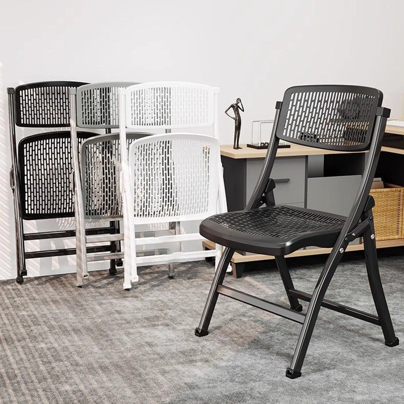 Modern Minimalist Rectangular PP Carbon Steel Desk Chair Backrest Armless For Home Office
