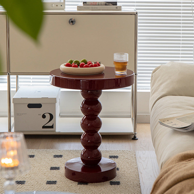 Table basse en bois massif de forme ronde contemporaine pour salon 