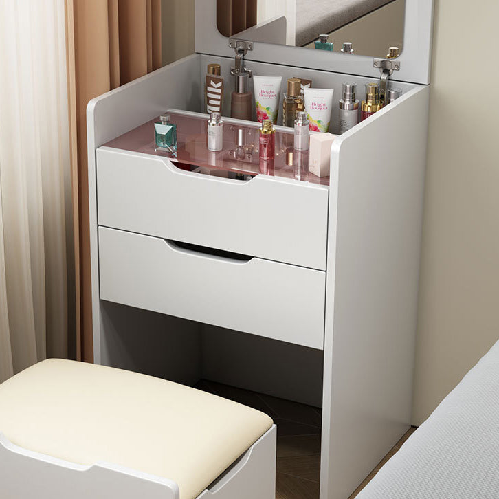 Modern Minimalist Glass Medium Density Fiberboard Makeup Vanity 4-Drawer For Bedroom