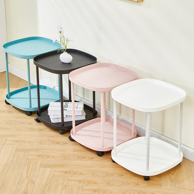 Modern Minimalist Rectangular PP Carbon Steel Side Table 2/3 Tier For Living Room