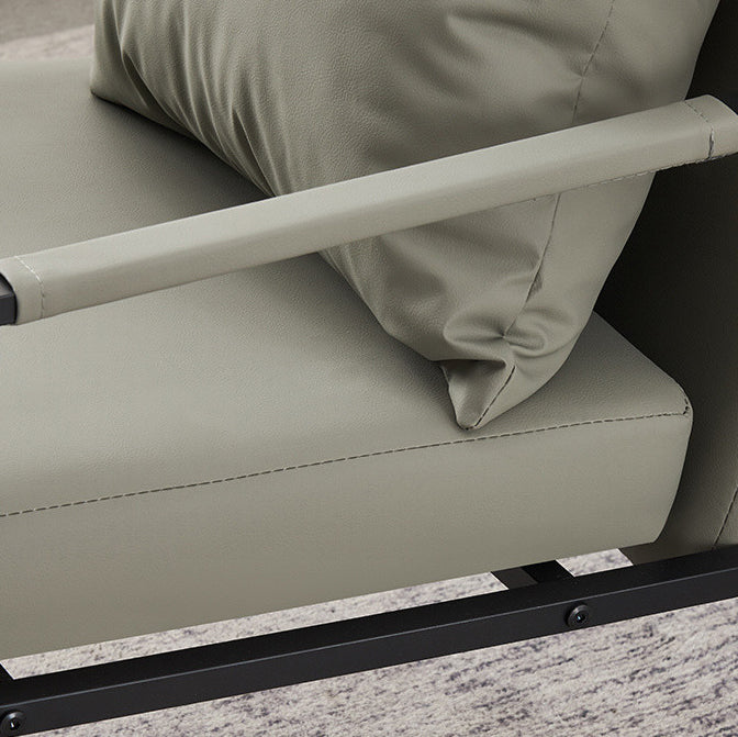 Dossier de chaise contemporain scandinave carré en acier au carbone et cuir synthétique Nappa pour salon 