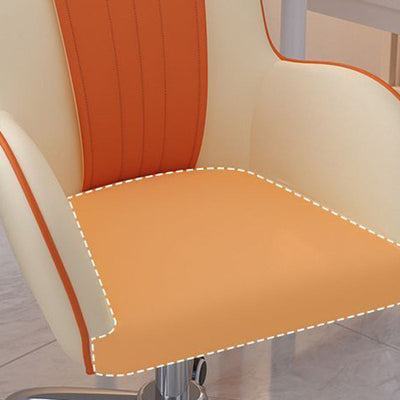 Zeitgenössischer skandinavischer Kurvenquadrat PU Leder Stahl Nylon Schreibtischstuhl Rückenlehne Arm für das Home Office 