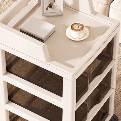 Modern Minimalist Rectangular PP Side Table 3/4/5/6 Drawer For Living Room