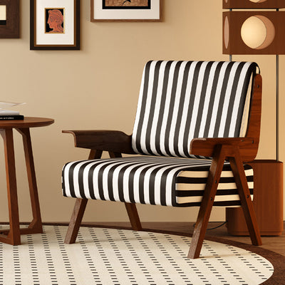 Traditional French Rectangular Velvet Solid Wood Accent Chair Backrest Armrest For Living Room