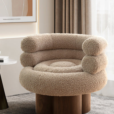 Traditional French Curved Lambswool Solid Wood Iron Vanity Stool Backrest Armless For Bedroom