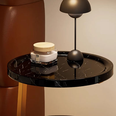 Modern Minimalist Round Cylindrical Medium Density Fiberboard Iron Side Table 3-Tier For Living Room