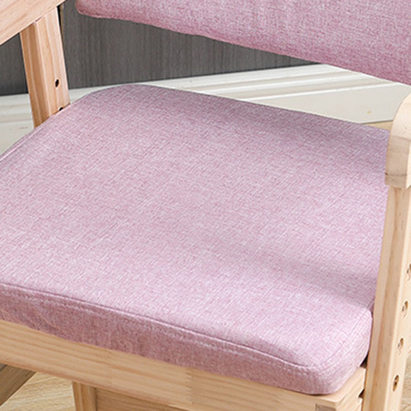 Modern Minimalist Adjustable Solid Pine Wood Cotton Linen Foam Sponge Kids Chair For Bedroom