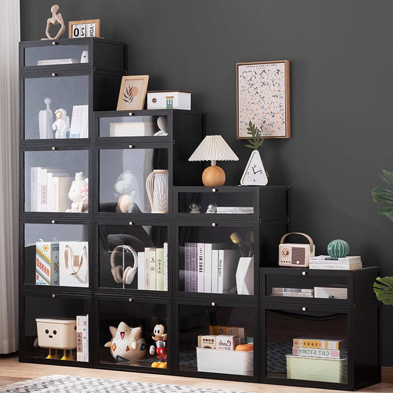 Modern Minimalist Rectangular Acrylic Bamboo Composite Board Bookshelves 1-Cabinet For Living Room