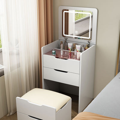 Modern Minimalist Glass Medium Density Fiberboard Makeup Vanity 4-Drawer For Bedroom
