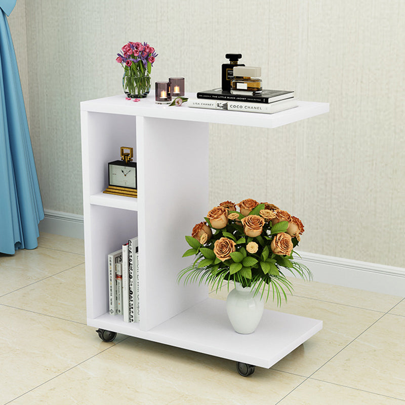 Modern Minimalist Rectangular Laminate End Table 3-Tier Movable For Living Room