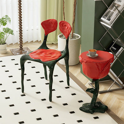 Moderner Art Deco Rose Square FRP Composite Esszimmerstuhl Rückenlehne ohne Armlehnen für Esszimmer 