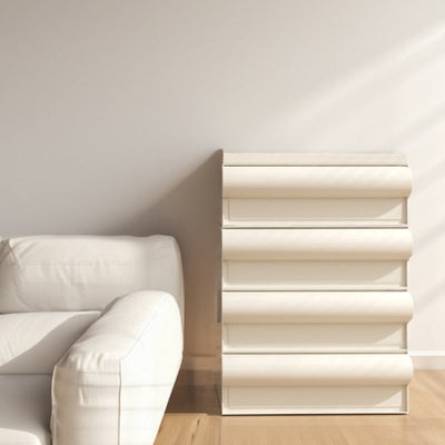 Table de nuit contemporaine scandinave rectangulaire cubique avec poignée arrondie en ABS 2/3/4 tiroirs amovibles pour chambre 