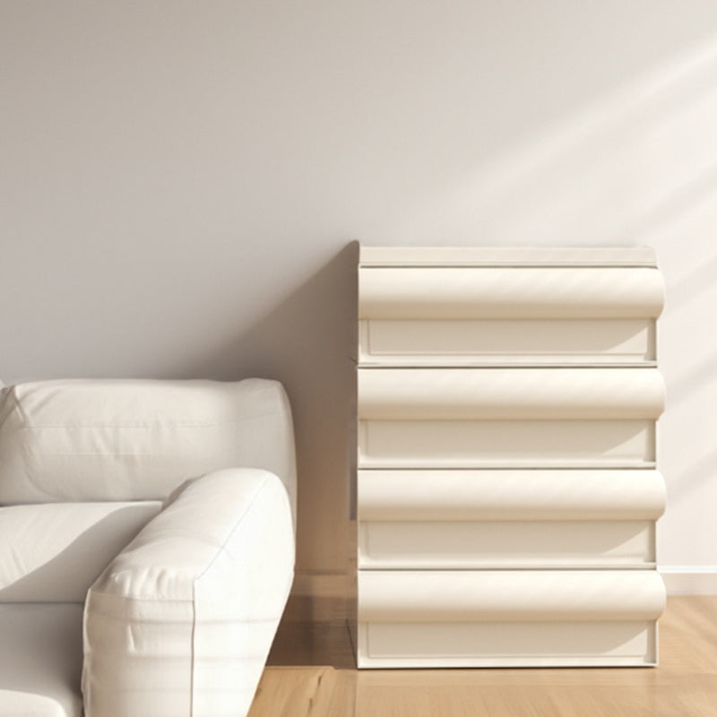 Table de nuit contemporaine scandinave rectangulaire cubique avec poignée arrondie en ABS 2/3/4 tiroirs amovibles pour chambre 