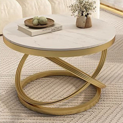 Table basse ronde contemporaine nordique en fer pour salon 