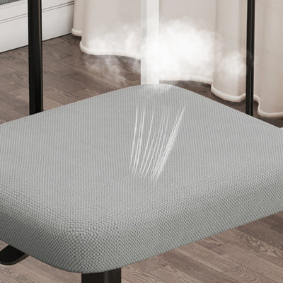 Moderner minimalistischer rechteckiger Stoff Plastik Aluminiumlegierung Stahl Schreibtischstuhl Rückenlehne ohne Armlehnen für Zuhause Büro 