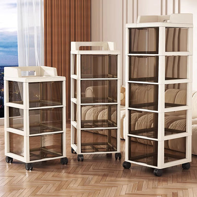 Modern Minimalist Rectangular PP Side Table 3/4/5/6 Drawer For Living Room