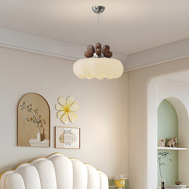 Contemporary Creative Pumpkin Heart-Shaped Iron Acrylic LED Pendent Light For Bedroom