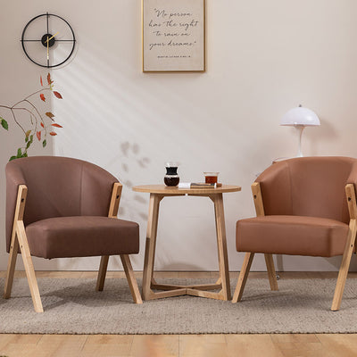 Contemporary Scandinavian Square Rubberwood Solid Wood Plywood Performance Fabric Faux Wool Foam Sponge Chair For Living Room