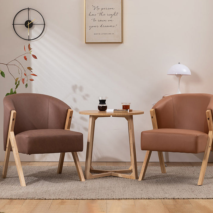 Contemporary Scandinavian Square Rubberwood Solid Wood Plywood Performance Fabric Faux Wool Foam Sponge Chair For Living Room