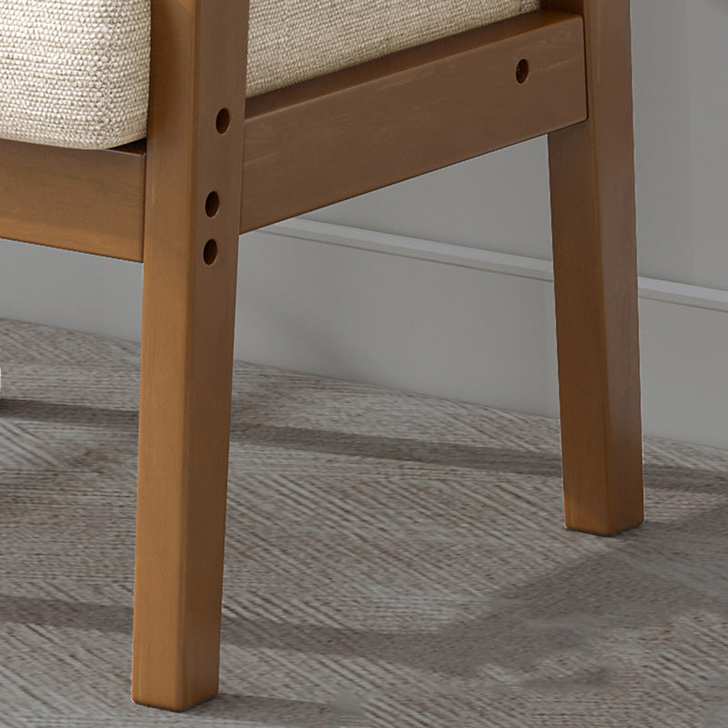 Modern Simplicity Rubberwood Cotton Linen Fabric Sponge Square Accent Chair &amp; Table Set For Living Room