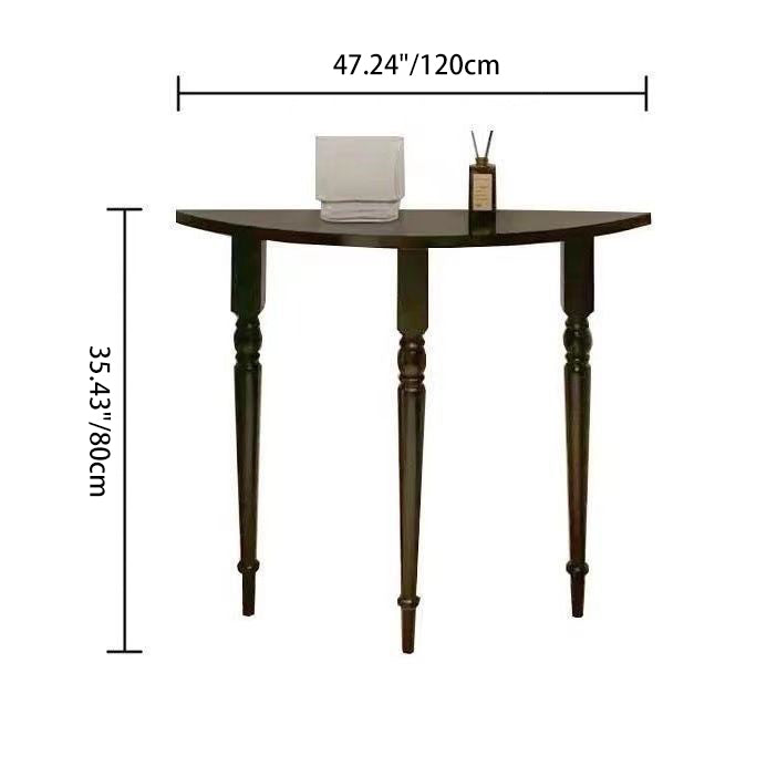 Mesa consola tradicional francesa de media luna de madera de pino para entradas 