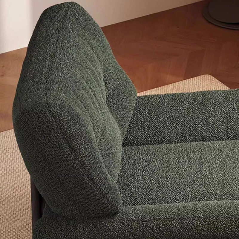 Modern Mid-Century Sherpa Fabric Chenille High Density Sponge White Ash Wood Solid Wood Accent Chair For Living Room
