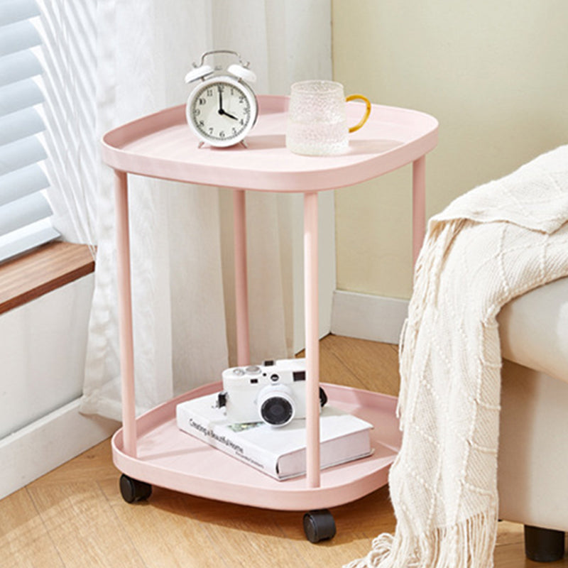 Modern Minimalist Rectangular PP Carbon Steel Side Table 2/3 Tier For Living Room