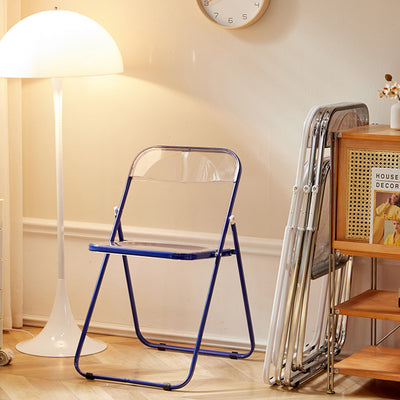 Modern Minimalist Rectangular PVC Iron Dining Chair Backrest Armless For Dining Room