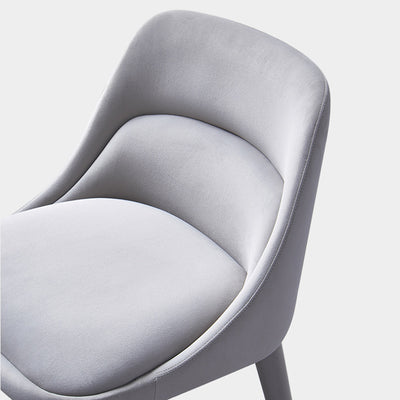Modern Minimalist Rectangular Velvet Solid Wood Iron Dining Chair Backrest For Dining Room