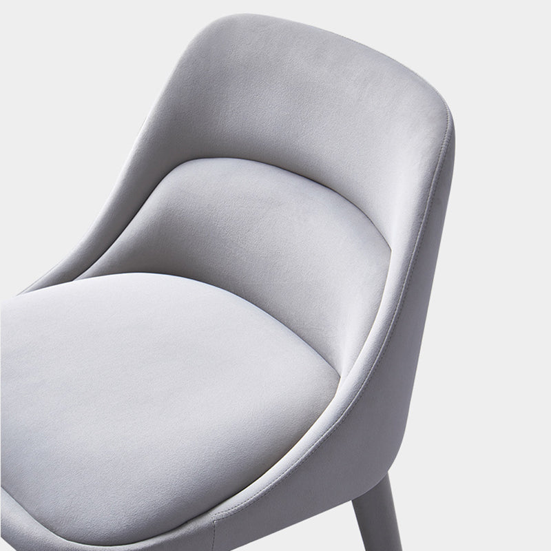 Modern Minimalist Rectangular Velvet Solid Wood Iron Dining Chair Backrest For Dining Room