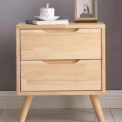 Table de chevet moderne minimaliste en bois massif de caoutchouc avec 1/2 tiroir pour chambre 