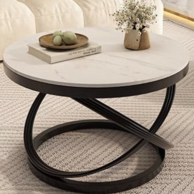 Table basse ronde contemporaine nordique en fer pour salon 