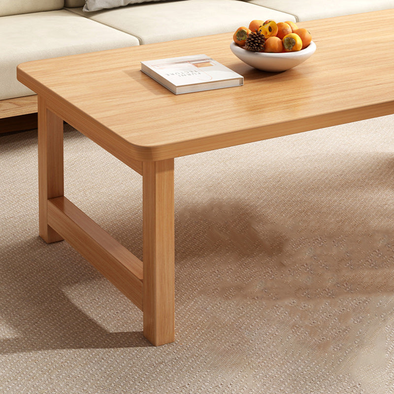 Modern Minimalist Foldable Rectangular Rubberwood Coffee Table For Living Room