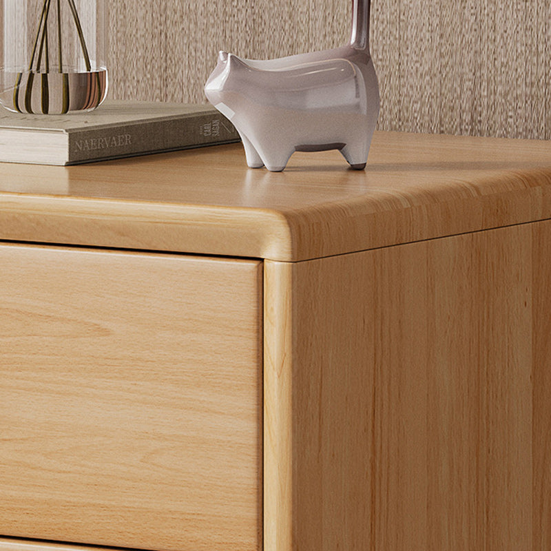 Table de chevet moderne minimaliste en bois massif de caoutchouc avec 1/2 tiroir pour chambre 