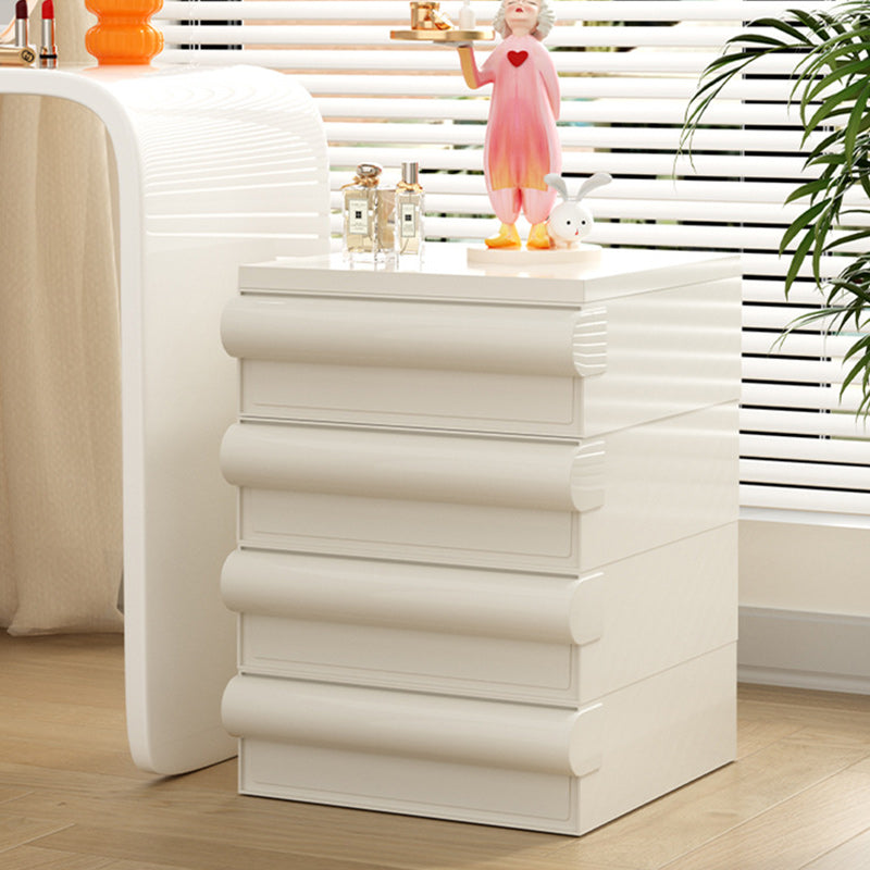 Table de nuit contemporaine scandinave rectangulaire cubique avec poignée arrondie en ABS 2/3/4 tiroirs amovibles pour chambre 