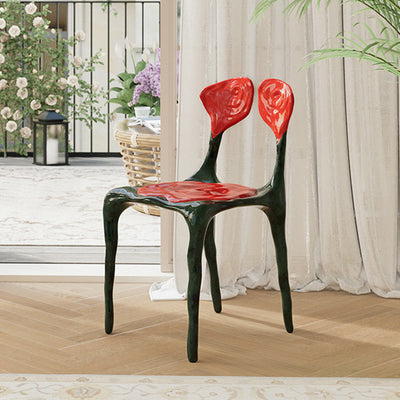 Moderner Art Deco Rose Square FRP Composite Esszimmerstuhl Rückenlehne ohne Armlehnen für Esszimmer 