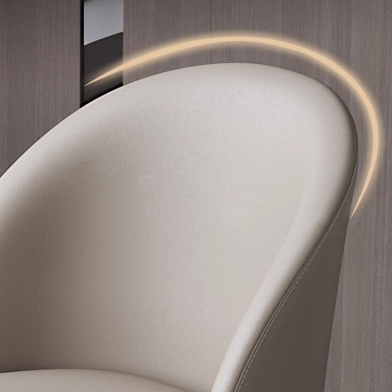 Modern Minimalist Microfiber Leather Plywood Carbon Steel Sponge Square Elliptical Curved Dining Chair Backrest For Dining Room