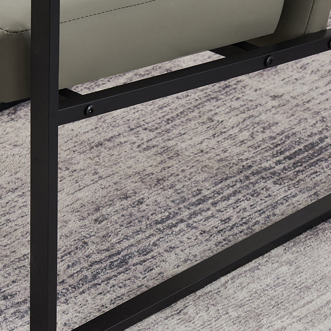 Dossier de chaise contemporain scandinave carré en acier au carbone et cuir synthétique Nappa pour salon 