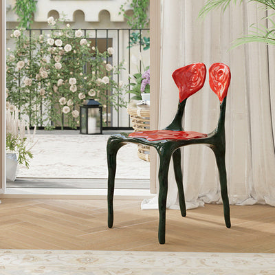 Moderner Art Deco Rose Square FRP Composite Esszimmerstuhl Rückenlehne ohne Armlehnen für Esszimmer 