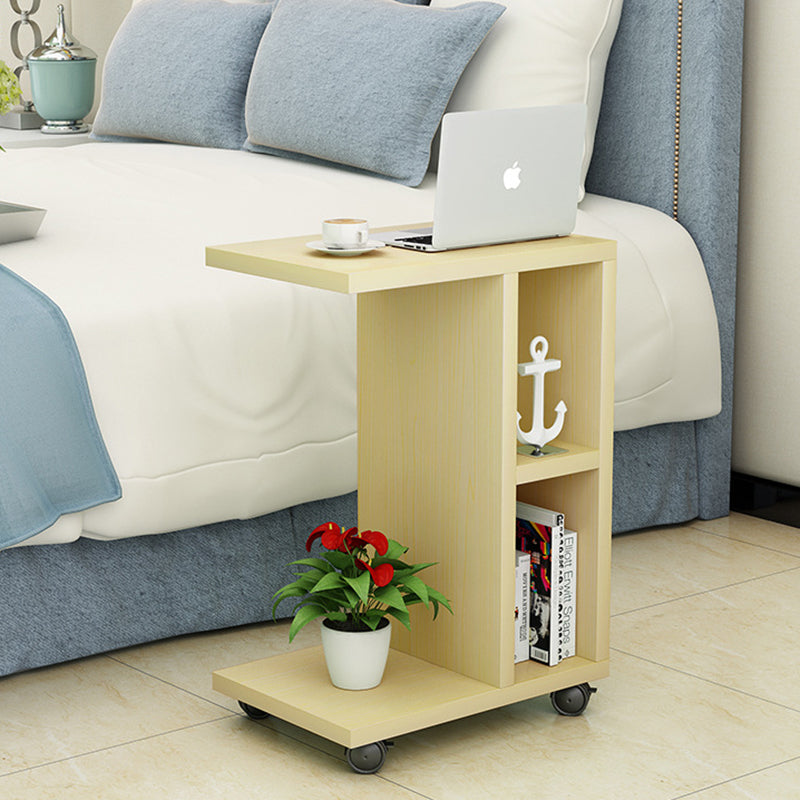 Modern Minimalist Rectangular Laminate End Table 3-Tier Movable For Living Room