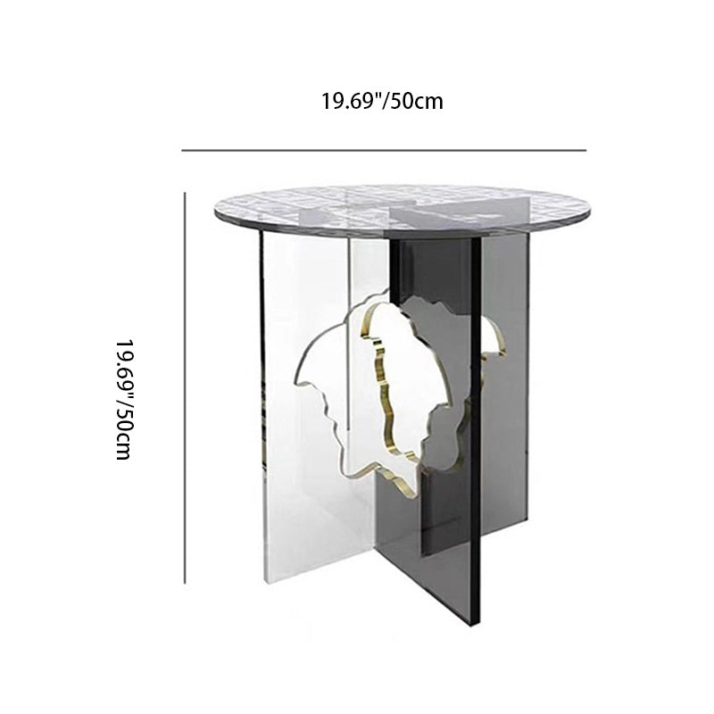 Moderner Luxus runder Acryl-Beistelltisch 1-stufig für Wohnzimmer 