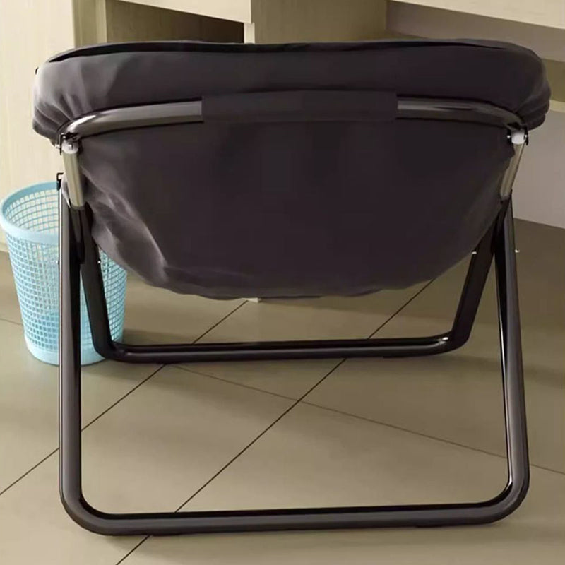 Modern Minimalist Oval Suede Velvet Steel Accent Chair Backrest Armless For Living Room