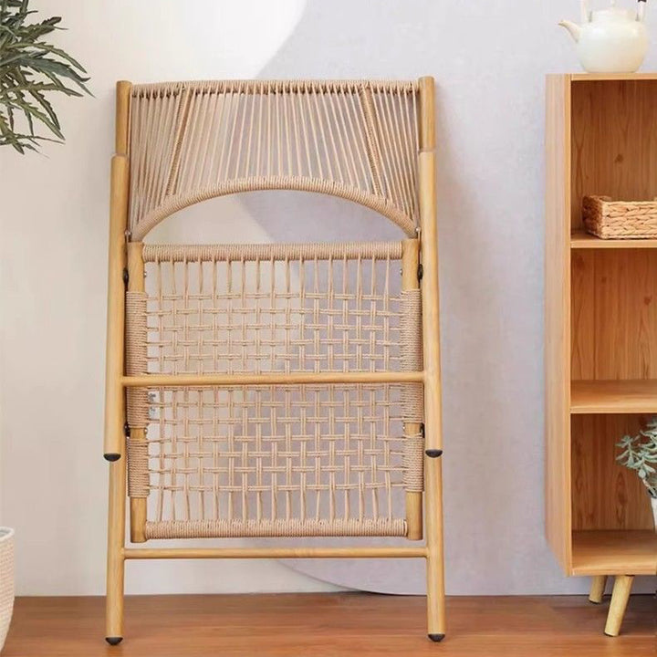 Traditional Chinese Square Carbon Steel Tempered Glass PE Rattan Table &amp; Chair Set Foldable Backrest For Outdoor Patio