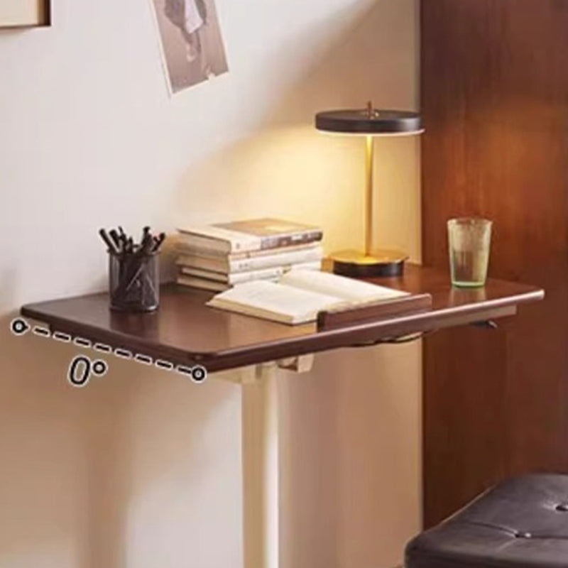 Modern Minimalist Rectangular Solid Wood Iron Side Table 1-Tier For Living Room