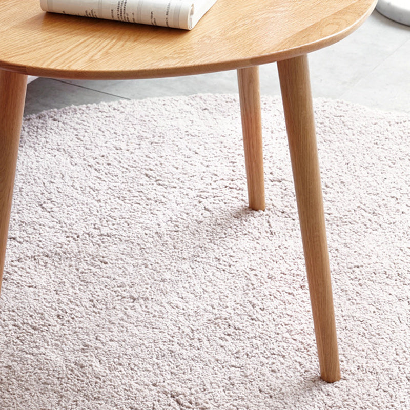 Contemporary Japanese Oval Wood Side Table 1-Tier For Living Room