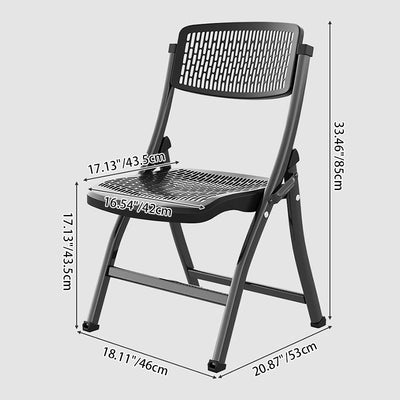 Modern Minimalist Rectangular PP Carbon Steel Desk Chair Backrest Armless For Home Office