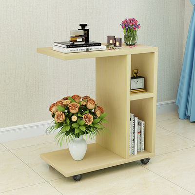 Modern Minimalist Rectangular Laminate End Table 3-Tier Movable For Living Room