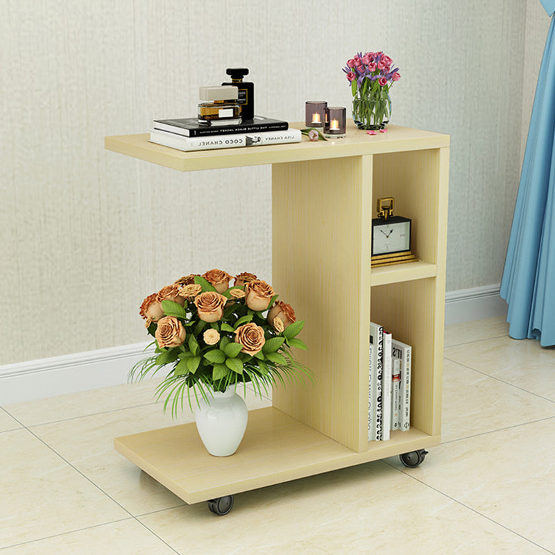 Modern Minimalist Rectangular Laminate End Table 3-Tier Movable For Living Room