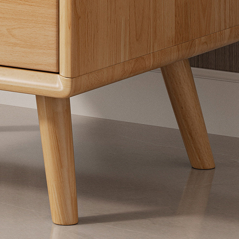 Table de chevet moderne minimaliste en bois massif de caoutchouc avec 1/2 tiroir pour chambre 
